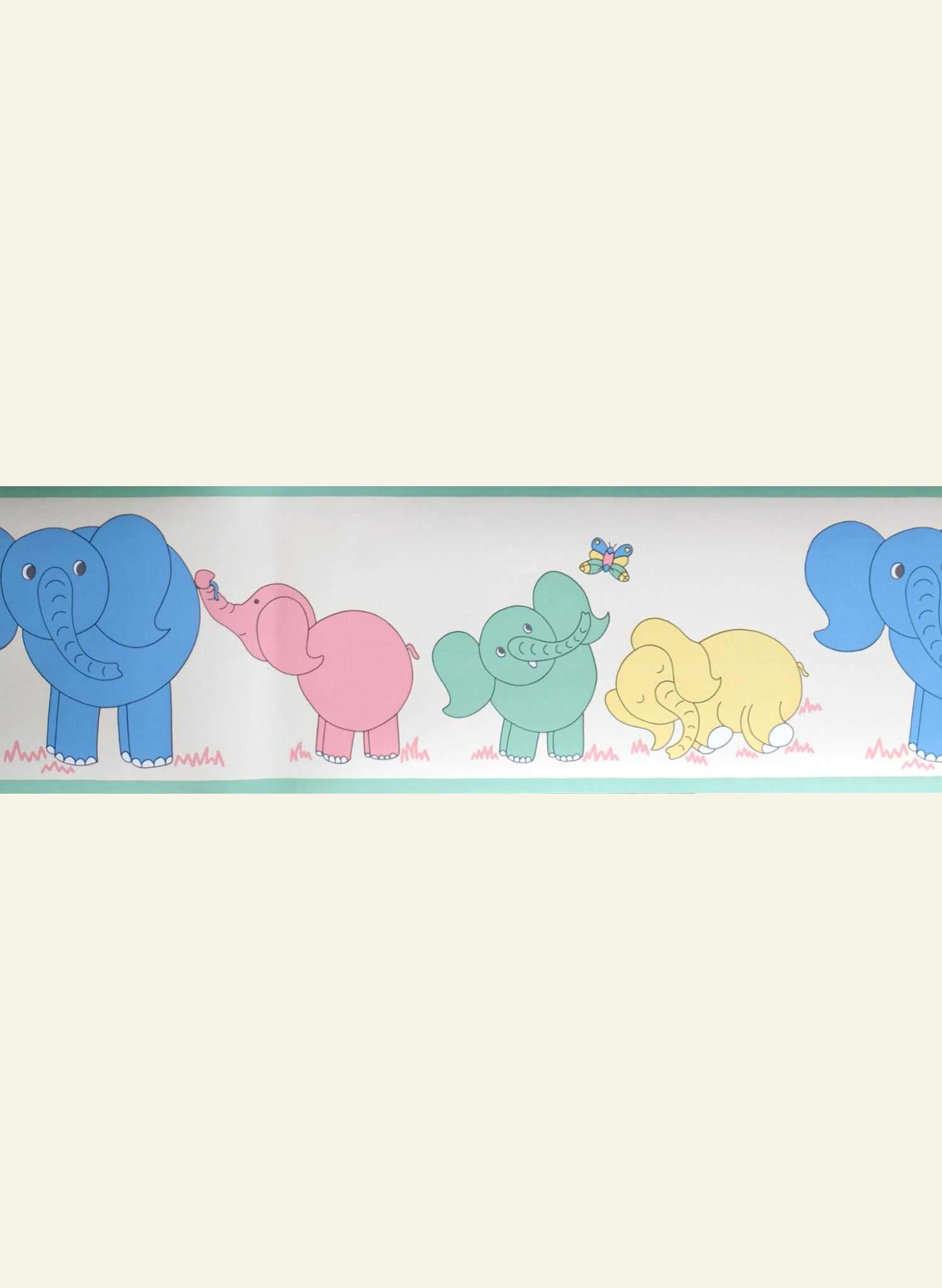 Poppy - Elephants (Pastel) - Wallpaper Border - 10m