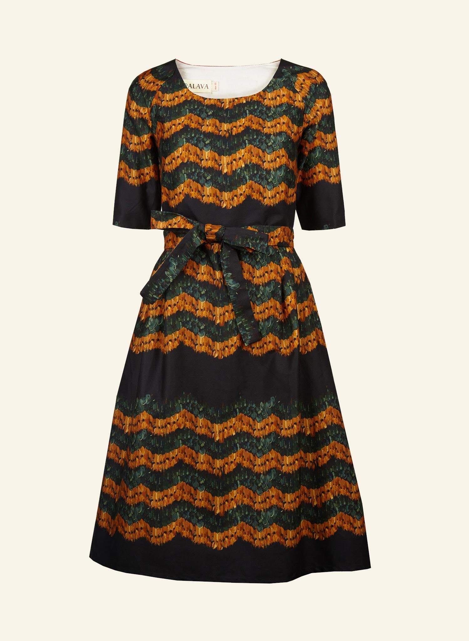 Archive Sale - Size 6 - Elsie - Black Feather Boa Dress | Organic Cotton