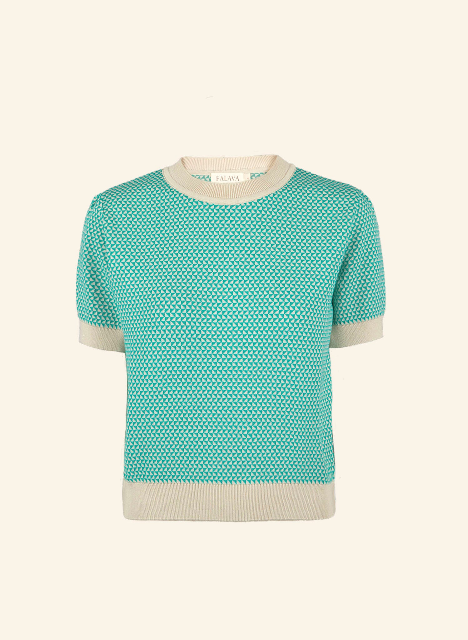 Eve - Turquoise Mexican Tiles Knitted Top