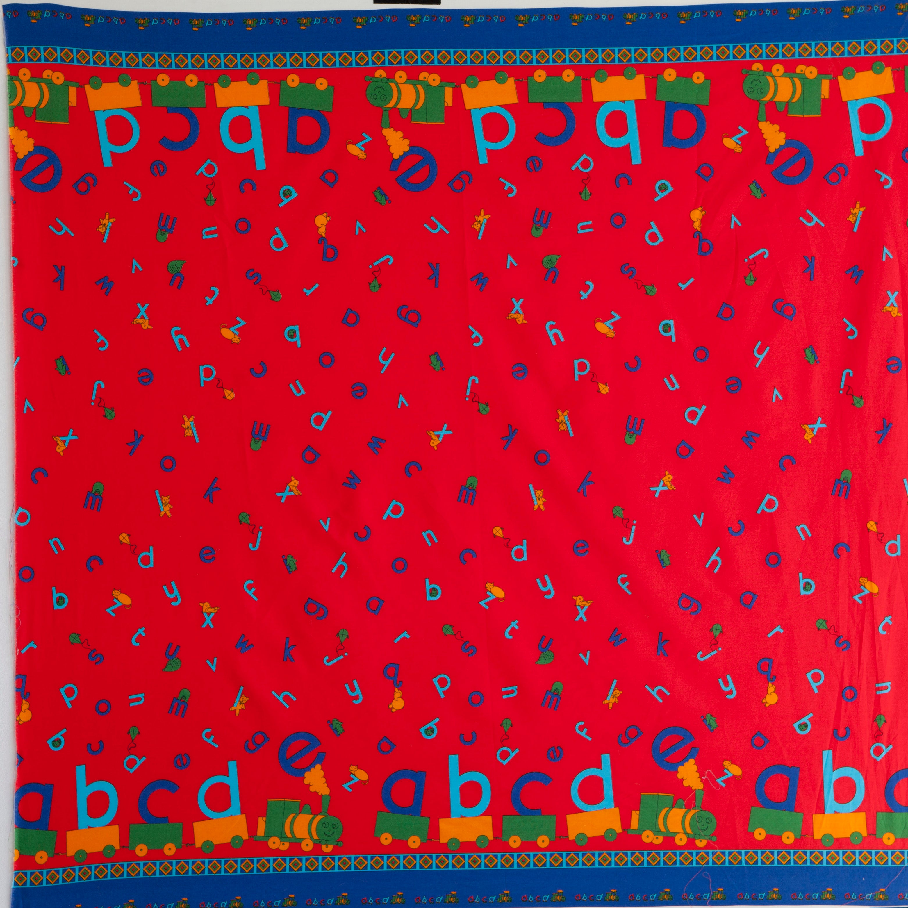 Remnant - 157cm x 64cm - ABC Primary Border Print Fabric - Cotton