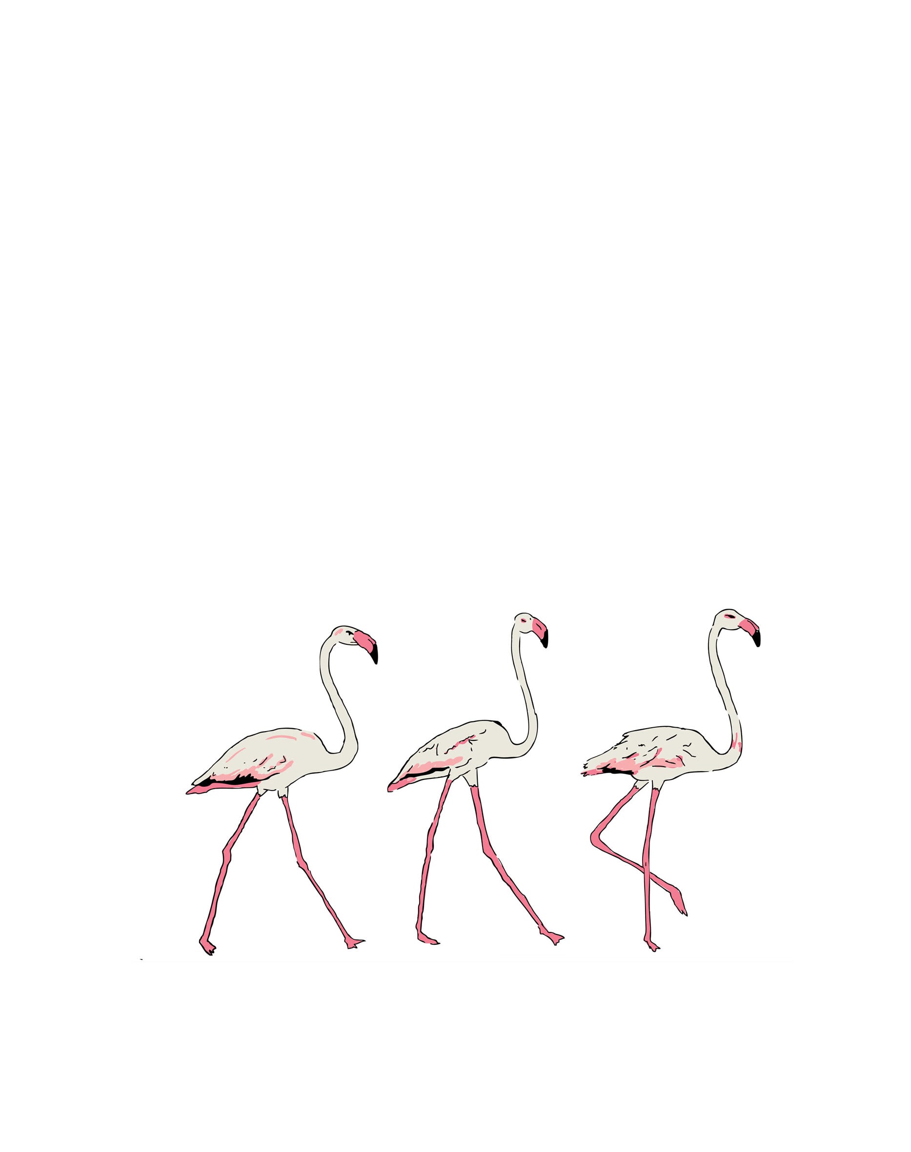 Three Flamingos Wall Sticker - Palava