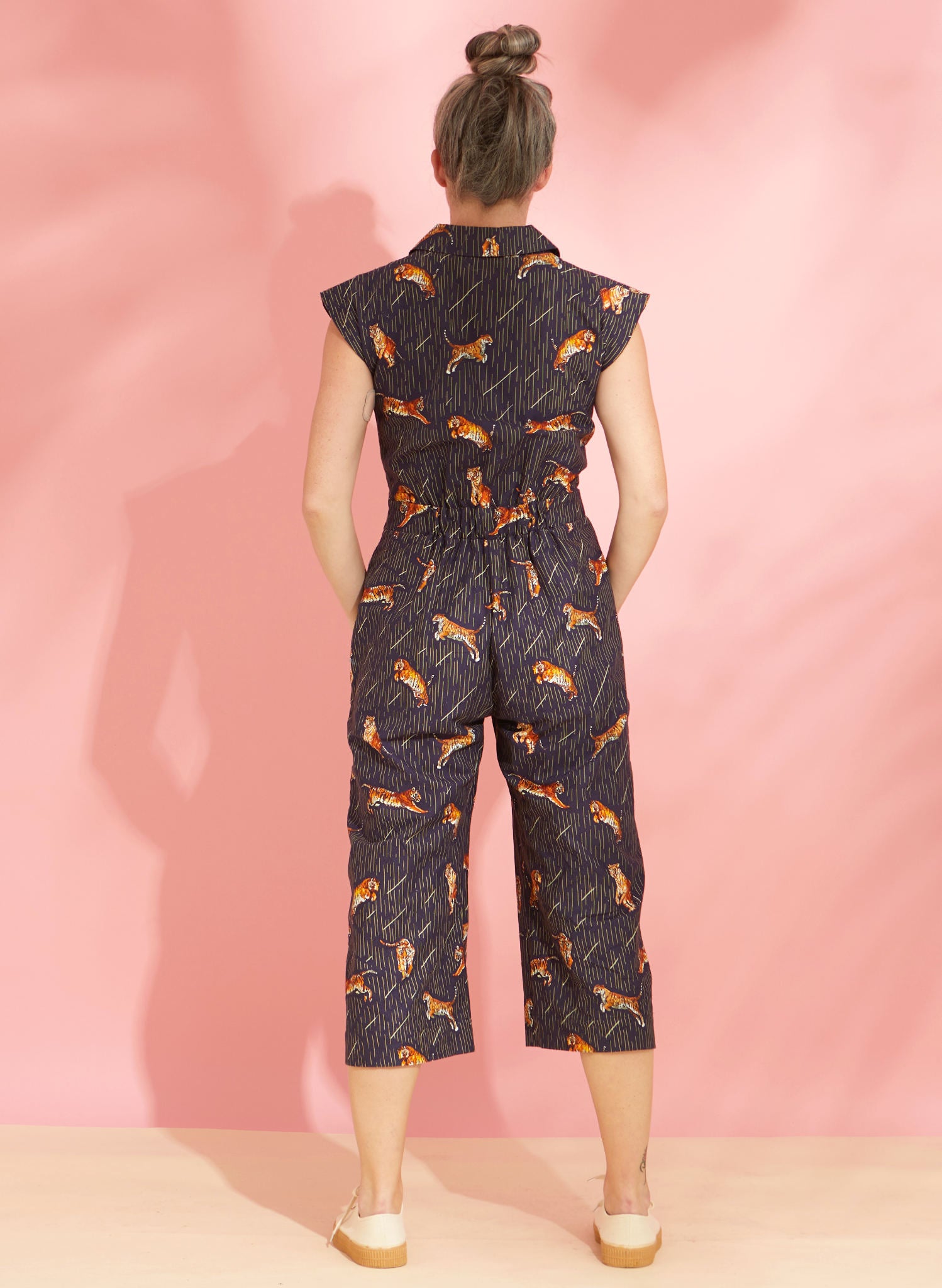 Francesca - Navy Leaping Tigers Jumpsuit