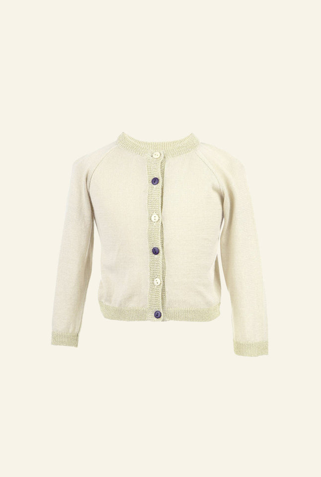 Children's Classic Cardigan - Sparkly Gold