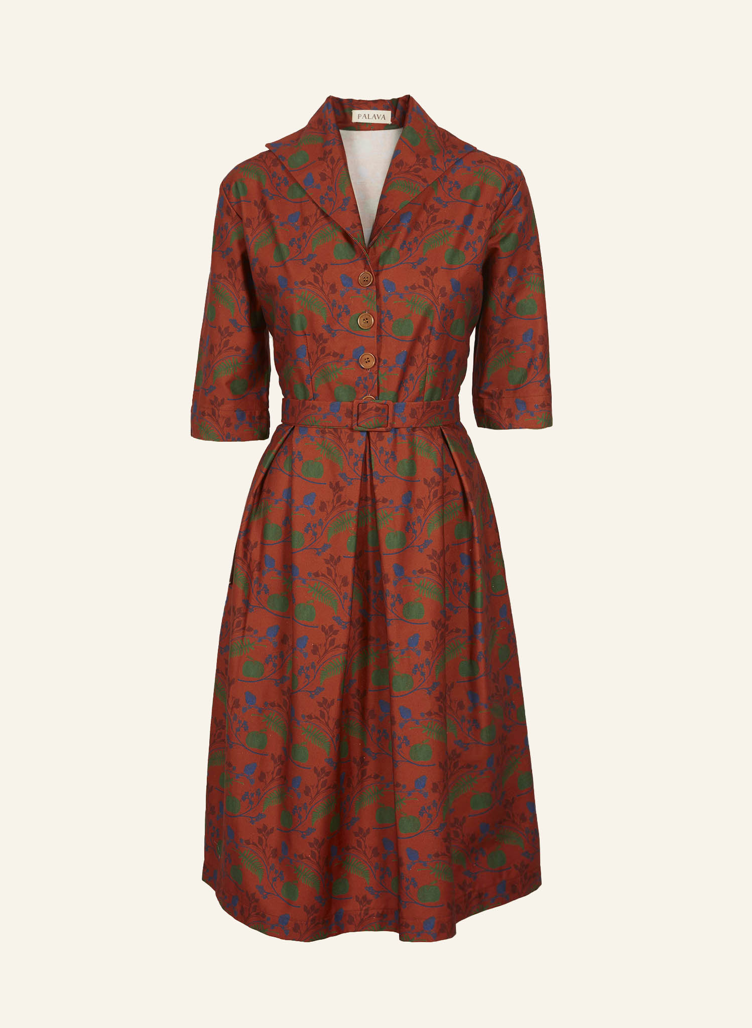 Ida - Rust Hedgerow Dress | 100% Organic Cotton