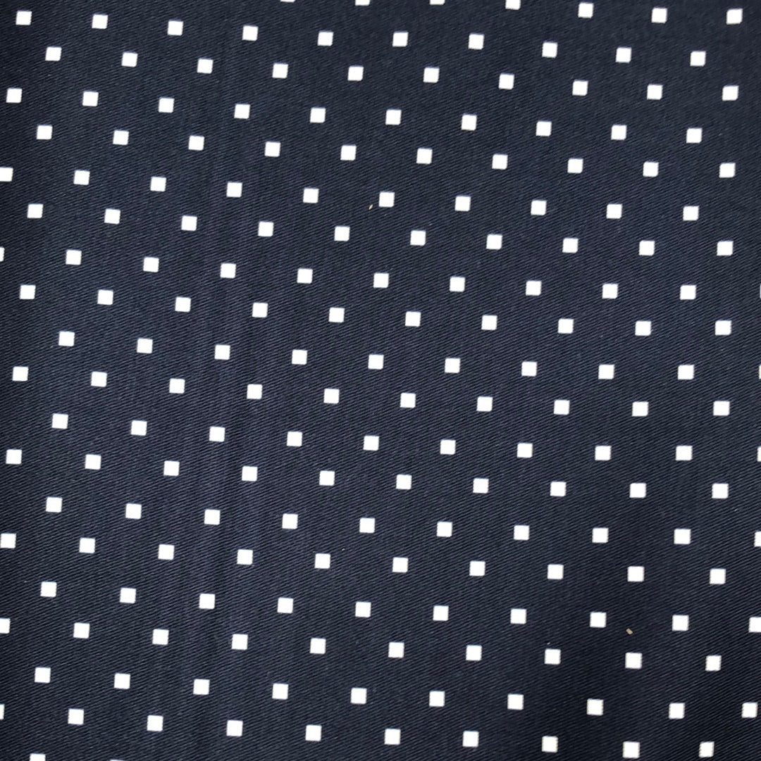 Navy Square Spot Fabric - Organic Cotton Twill