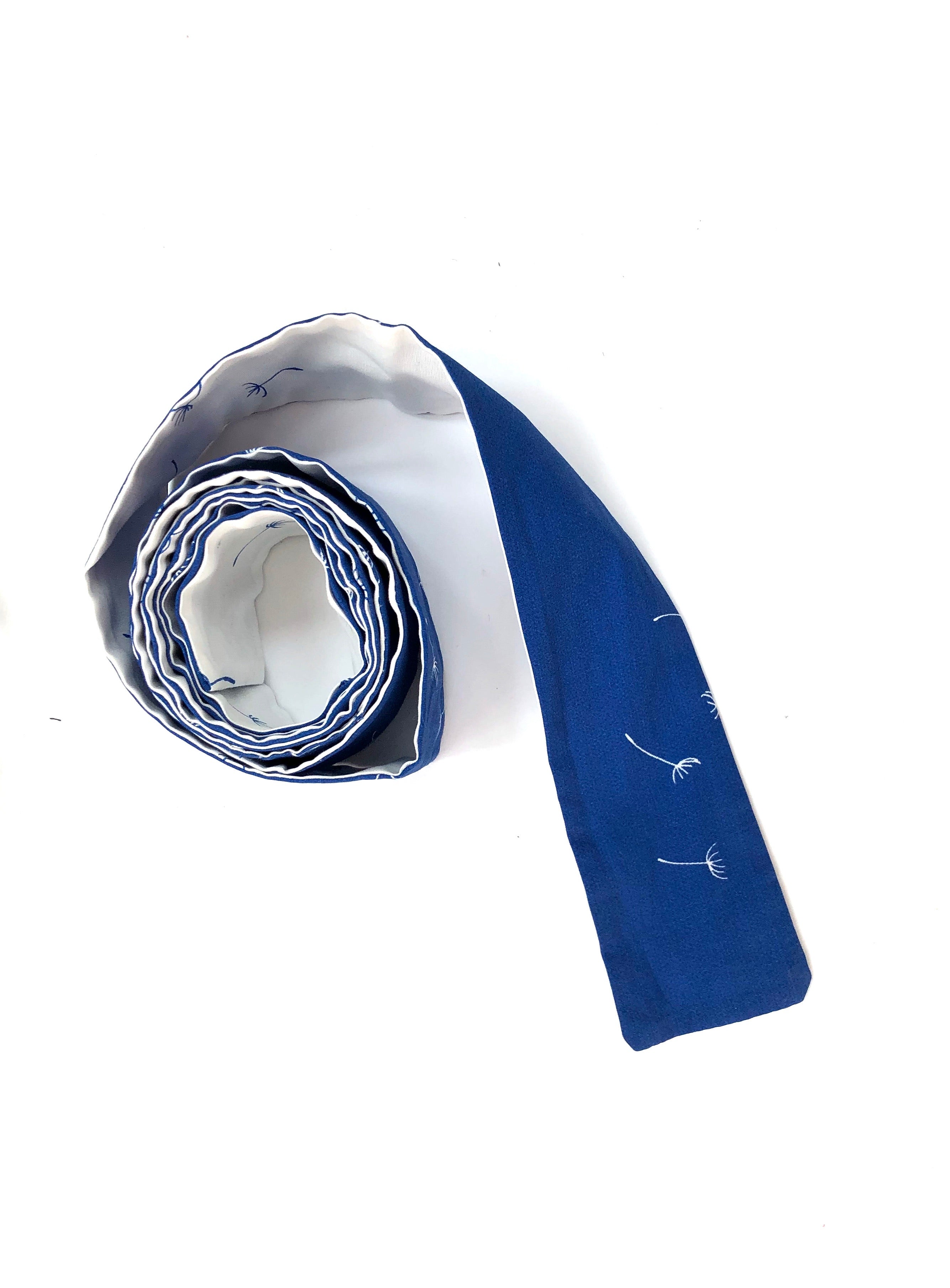Archive Sale - Tie Belt - Ivory and Blue Make A Wish