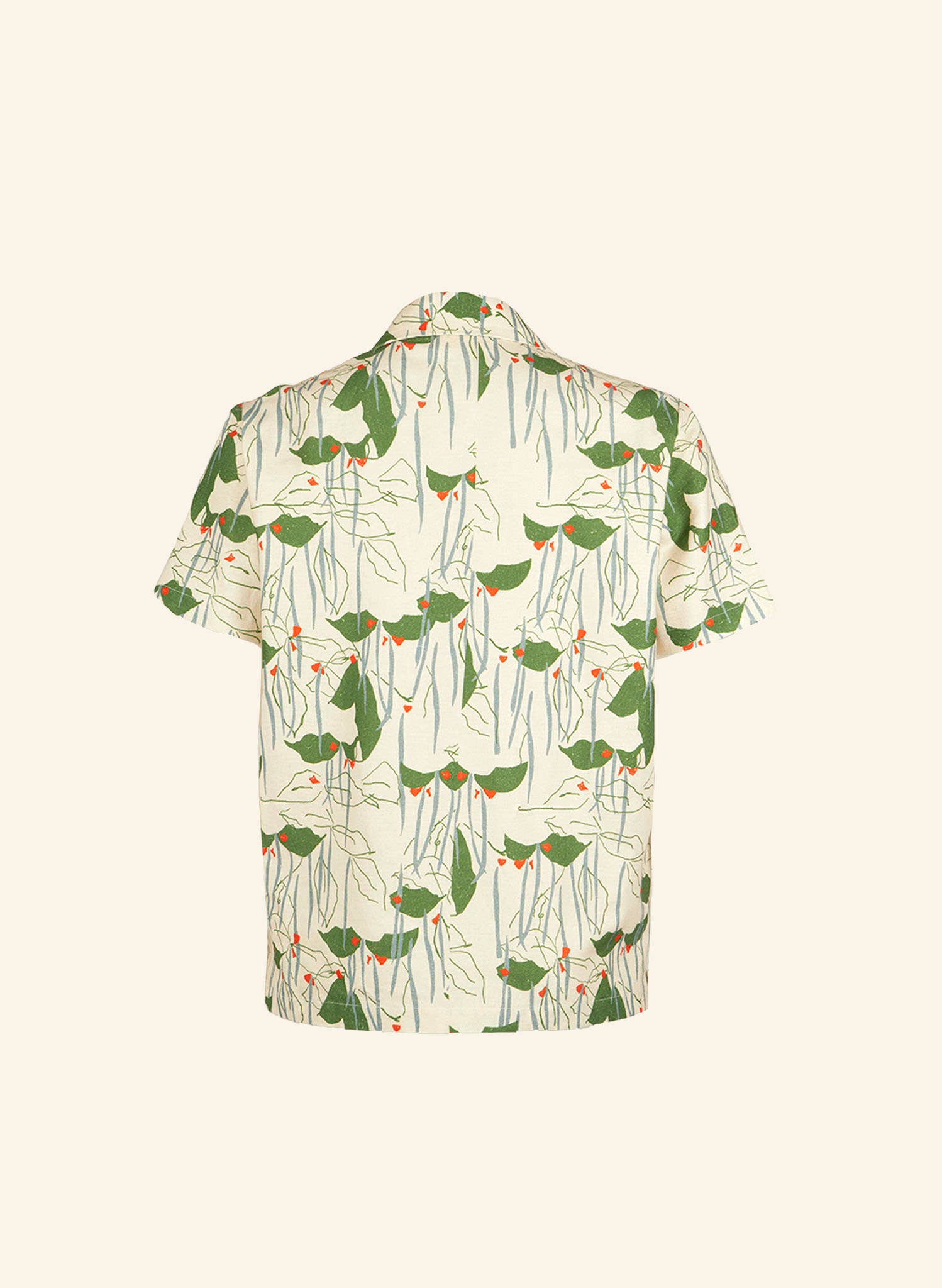 Unisex Plant Print Short-Sleeved Shirt in Ivory | Hemp & Cotton – Palava