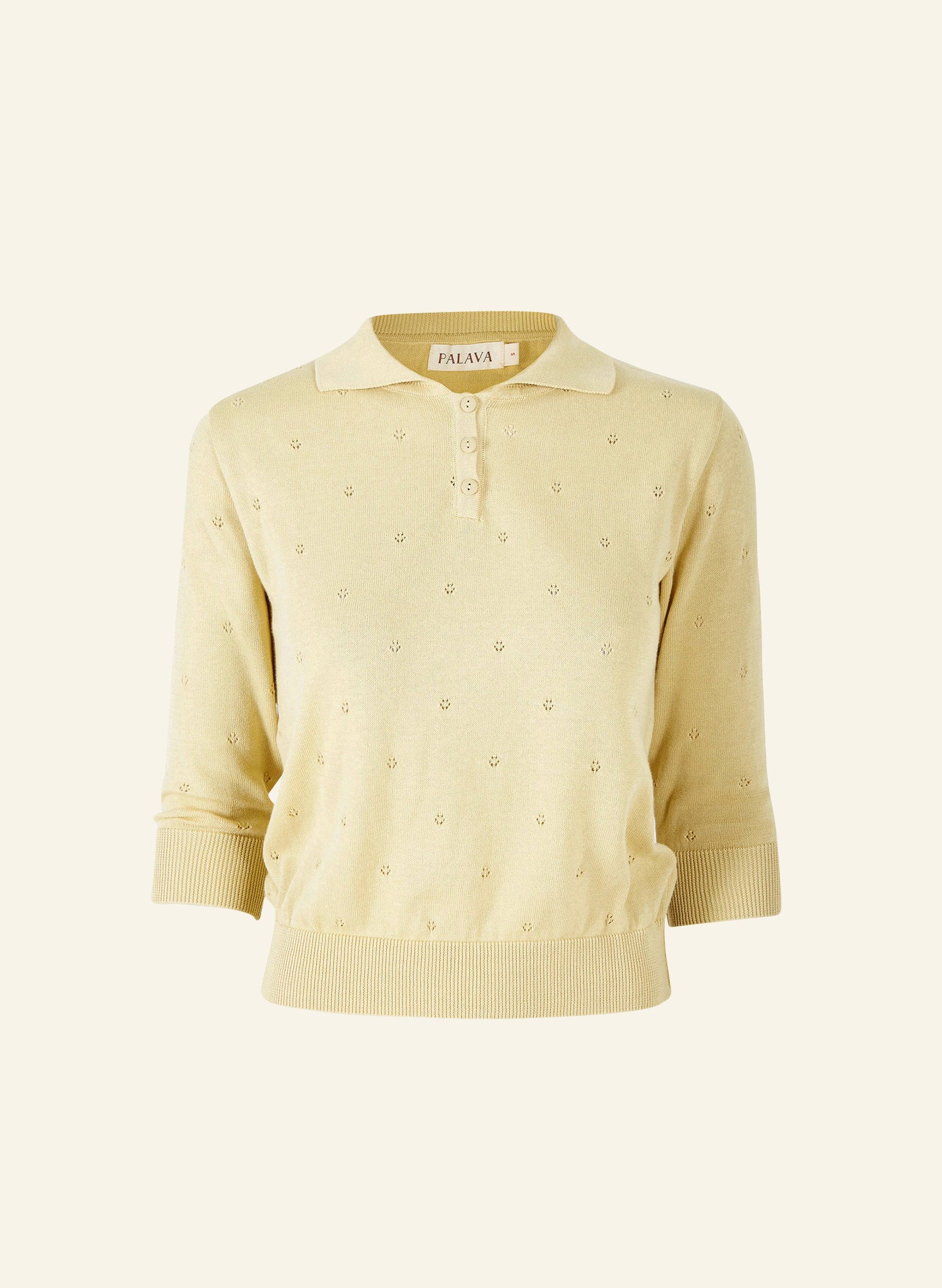 Aila Knitted Cotton Top - Yellow