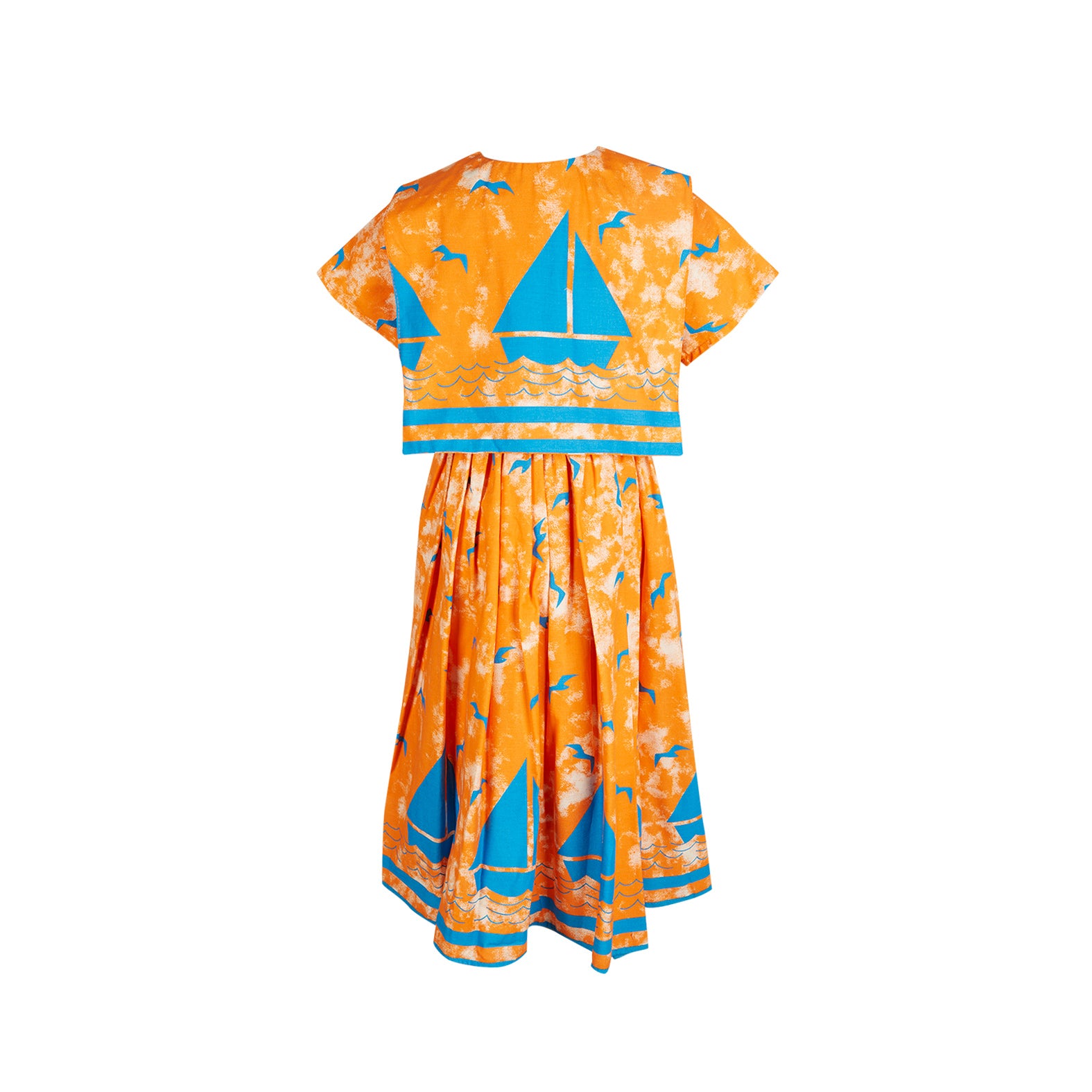 Archive Sale - Poppy -Laura Dress - Orange Sailing Boats
