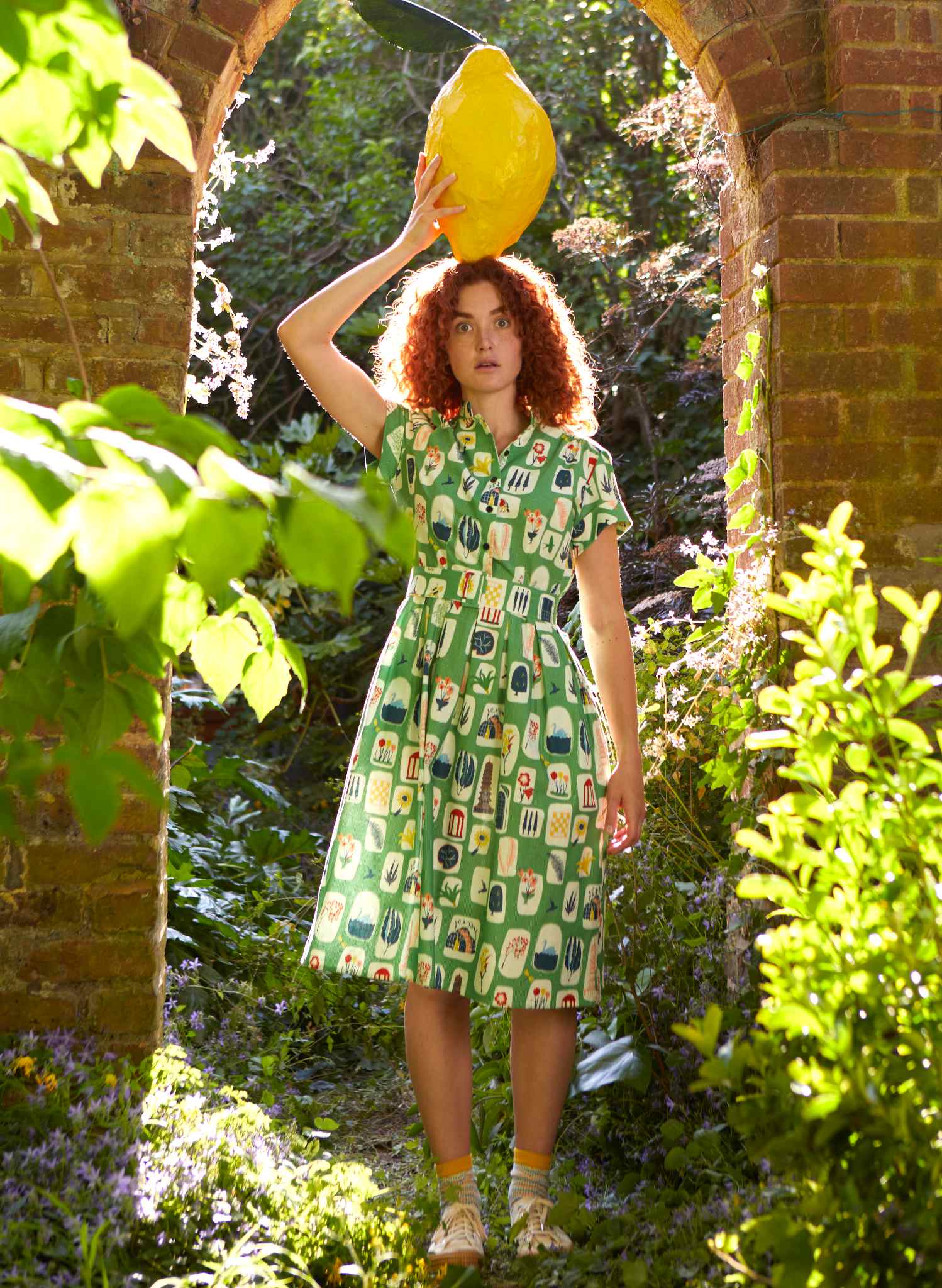 Louise - Green Postcards Dress