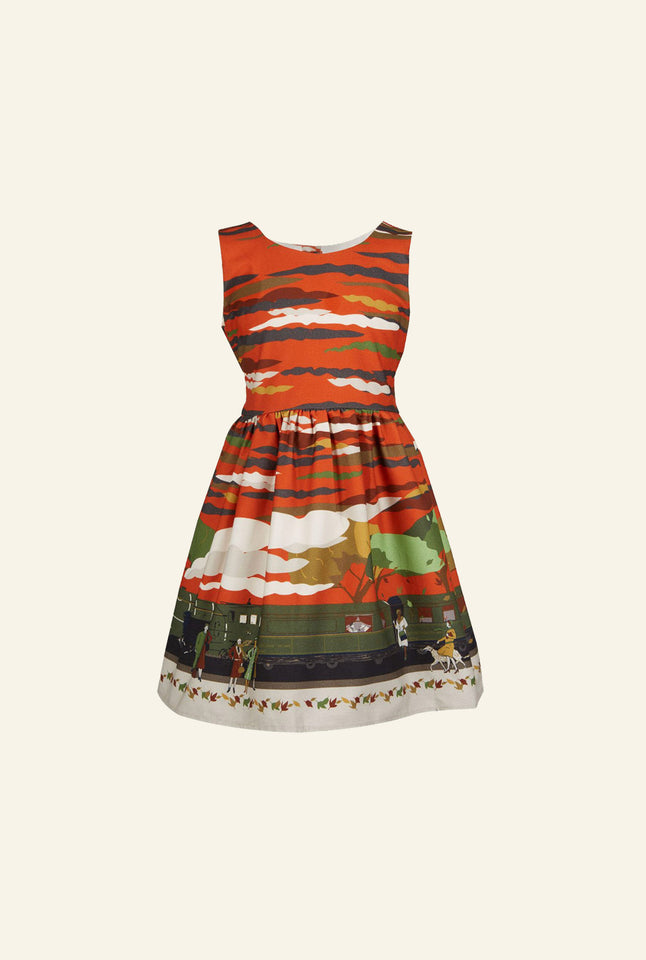 Palava Louise Postcards 40's A-Line Dress Green –