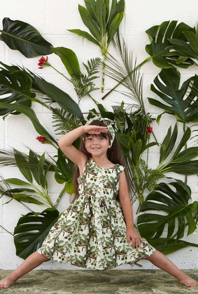Martha - Lounging Leopard Print Summer Party Play Dress for Girls
