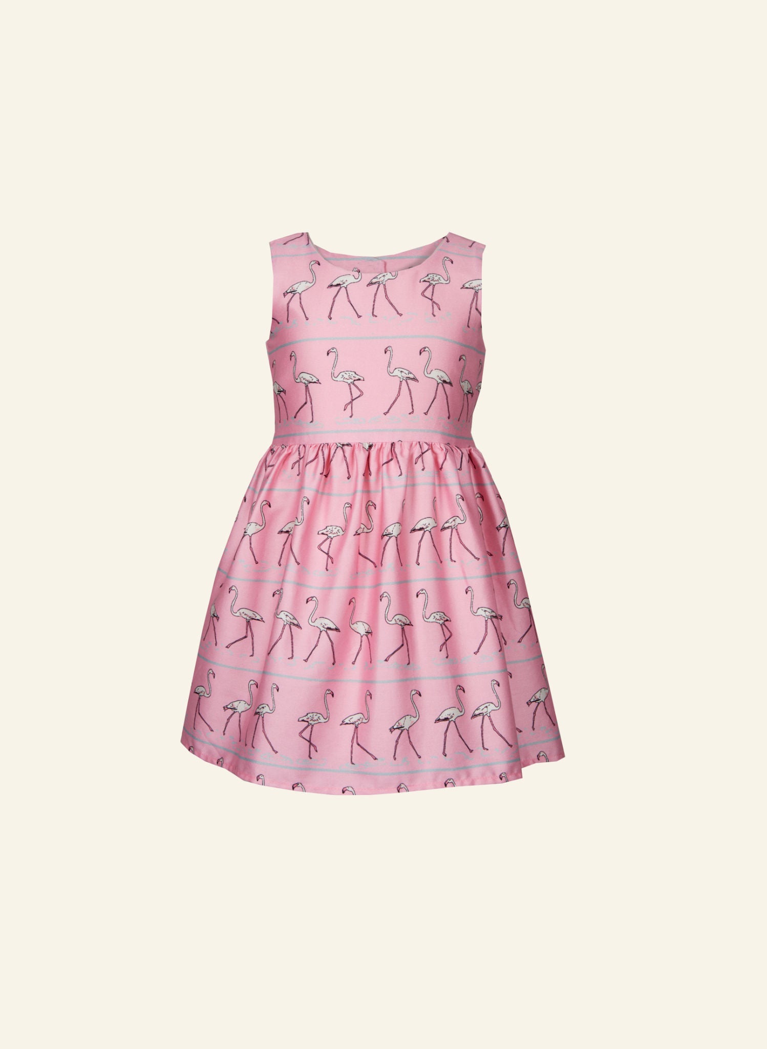 Martha - Pink Flamingo Dress | 100% Organic Cotton Sateen