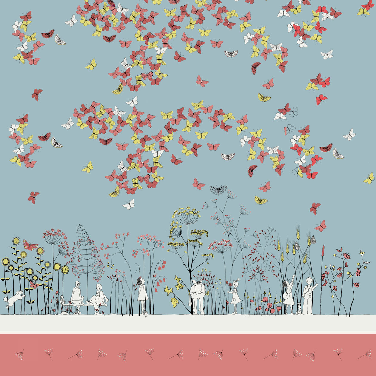 Chasing butterflies - light blue - Palava