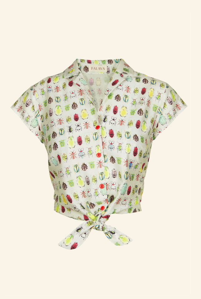Peggy - Ivory Bugs Top