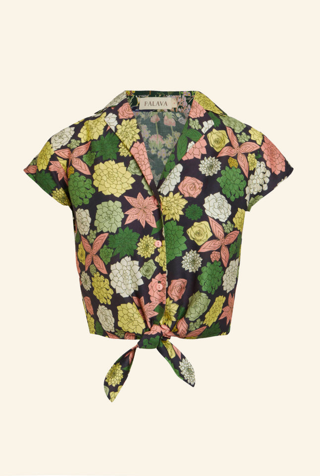 Peggy - Navy Cacti Top