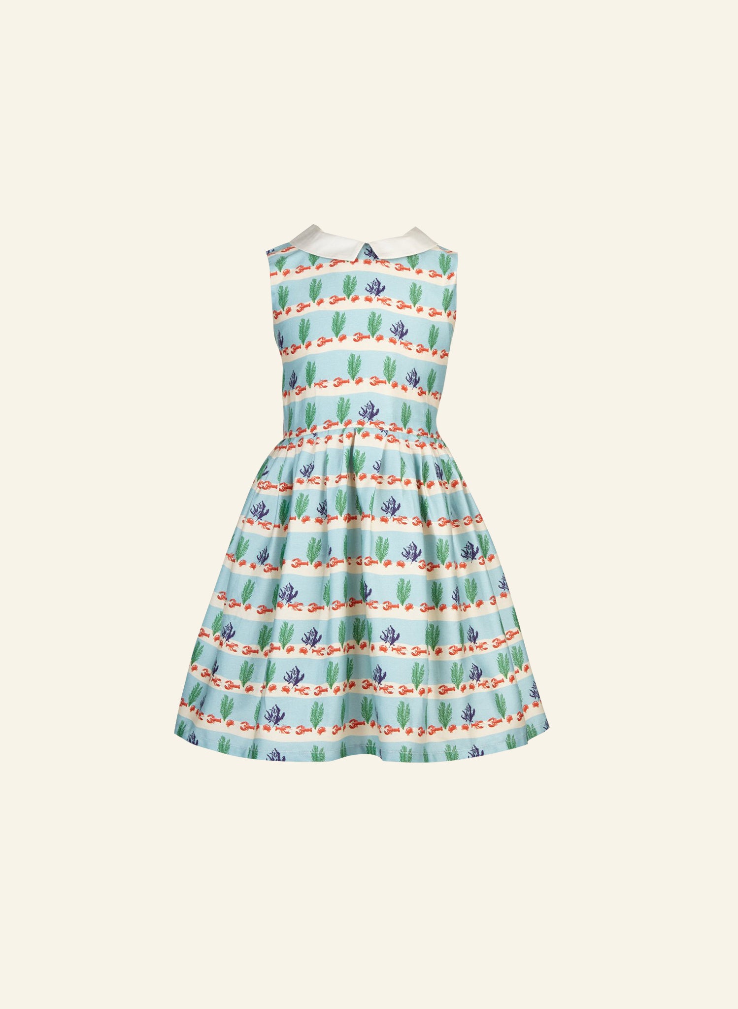 Light Blue Lobster Pattern Children's Dress | 100% Organic Cotton | Palava