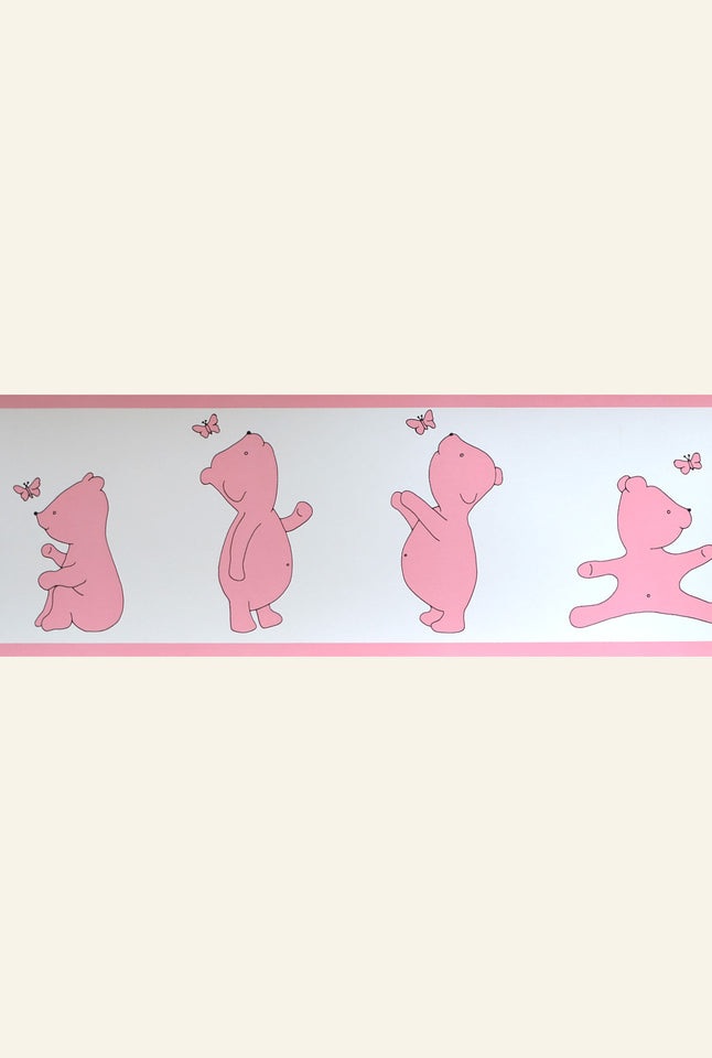 Poppy - Pink Bears - Wallpaper Border - 10m