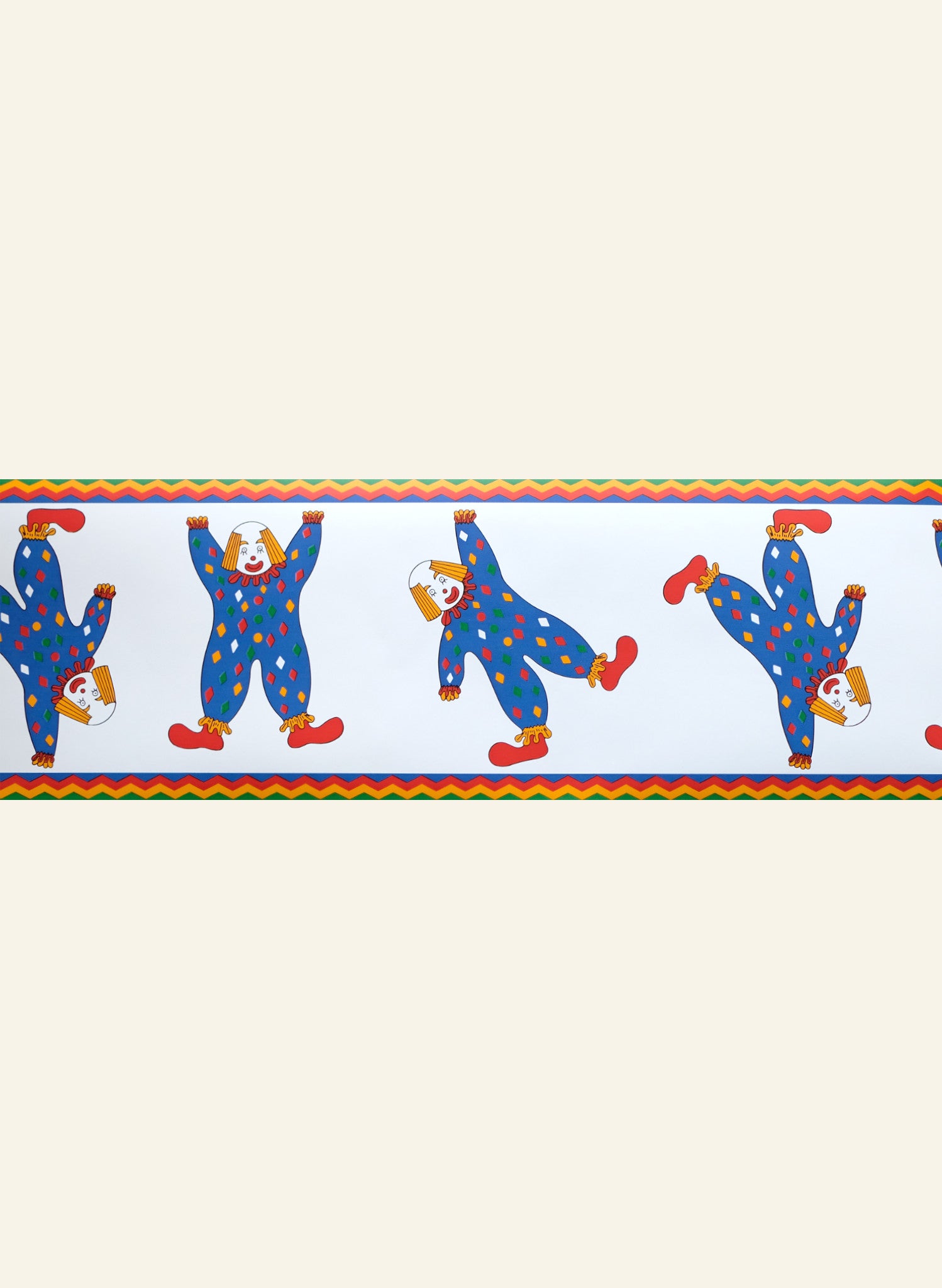 Clowns Print Wallpaper Border | 10 Metre Roll | UK
