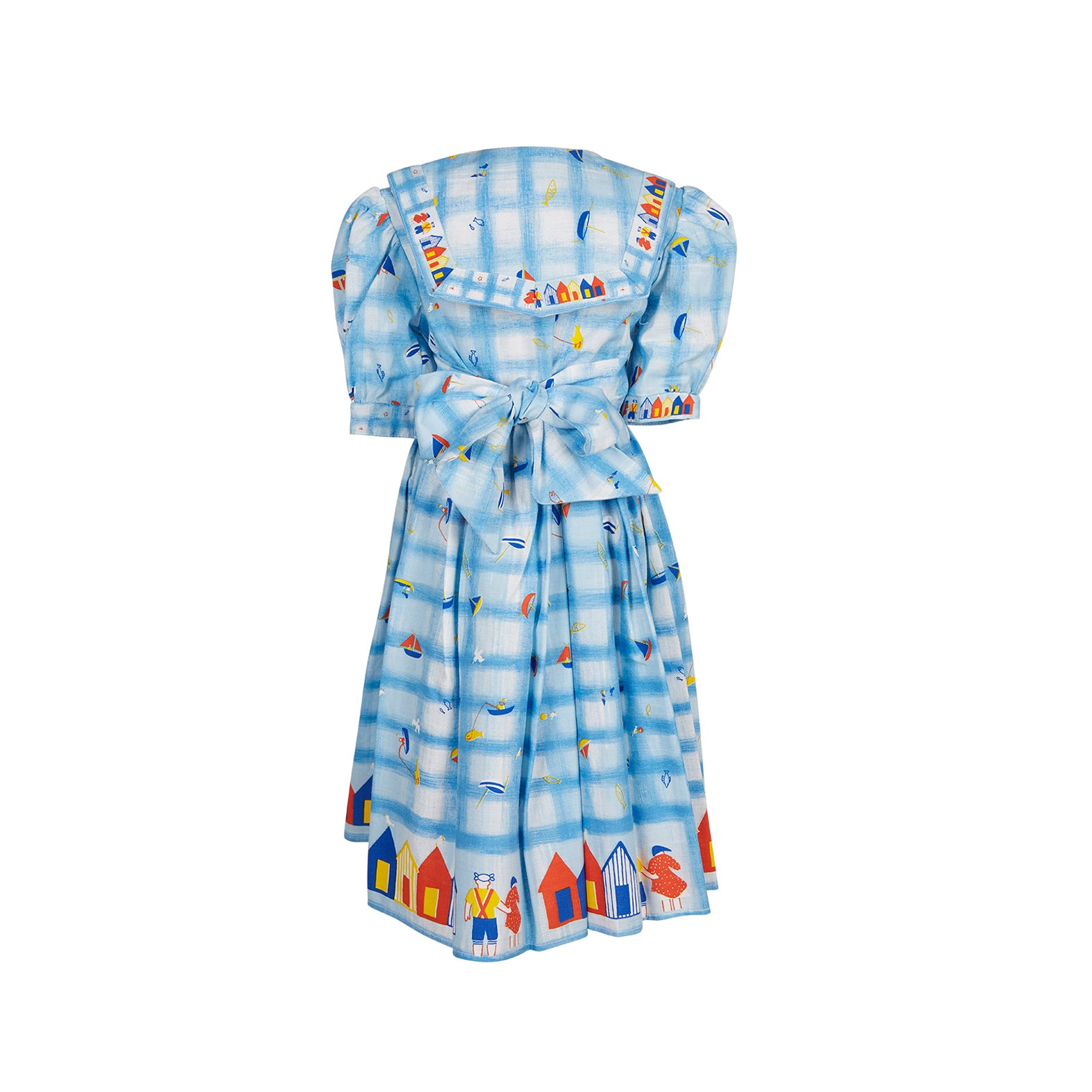 Archive Sale - Poppy - Rachel dress - Seaside boats blue