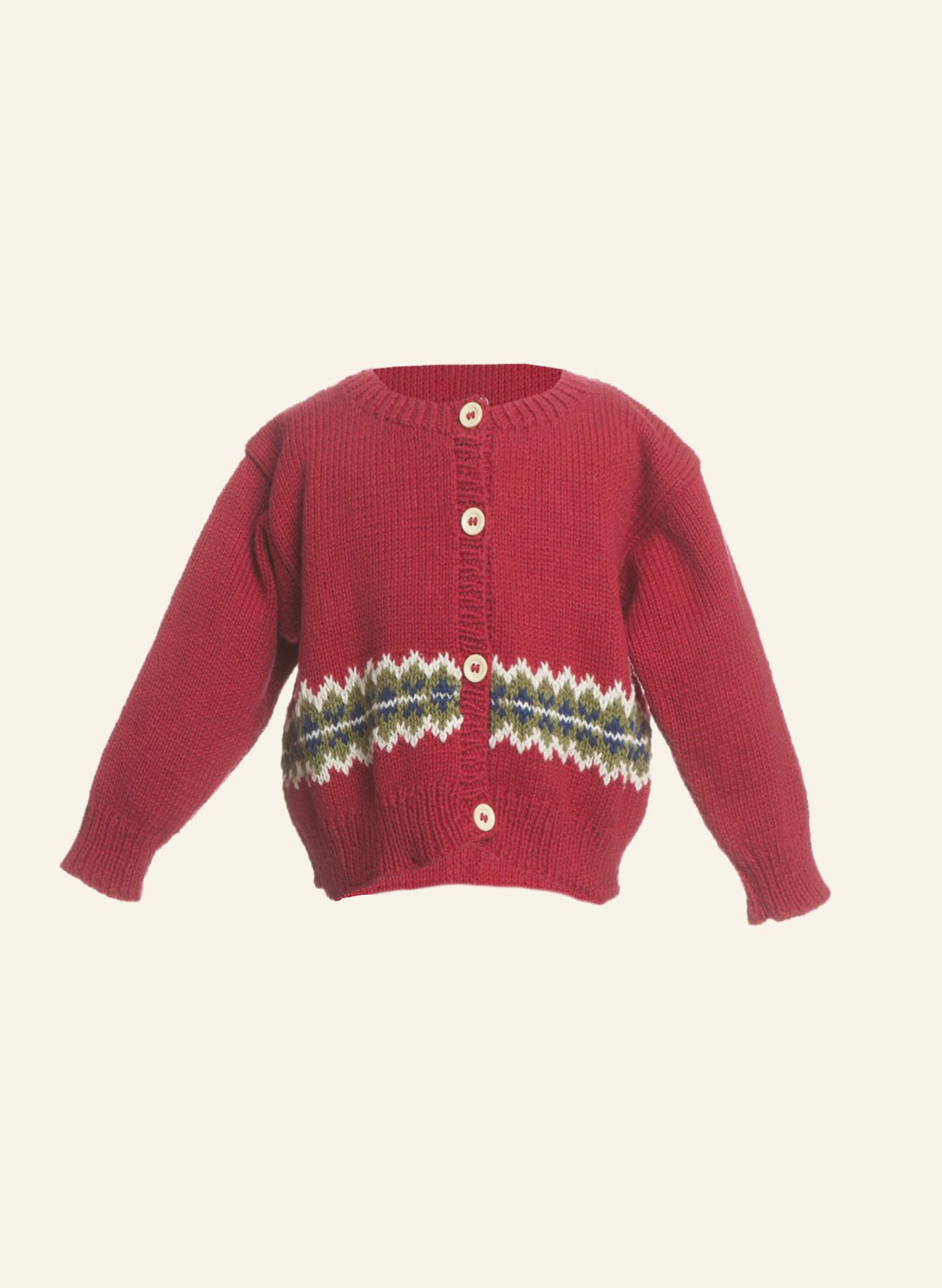 Red Zig Zag Children's Cardigan | 100% Cotton | Palava