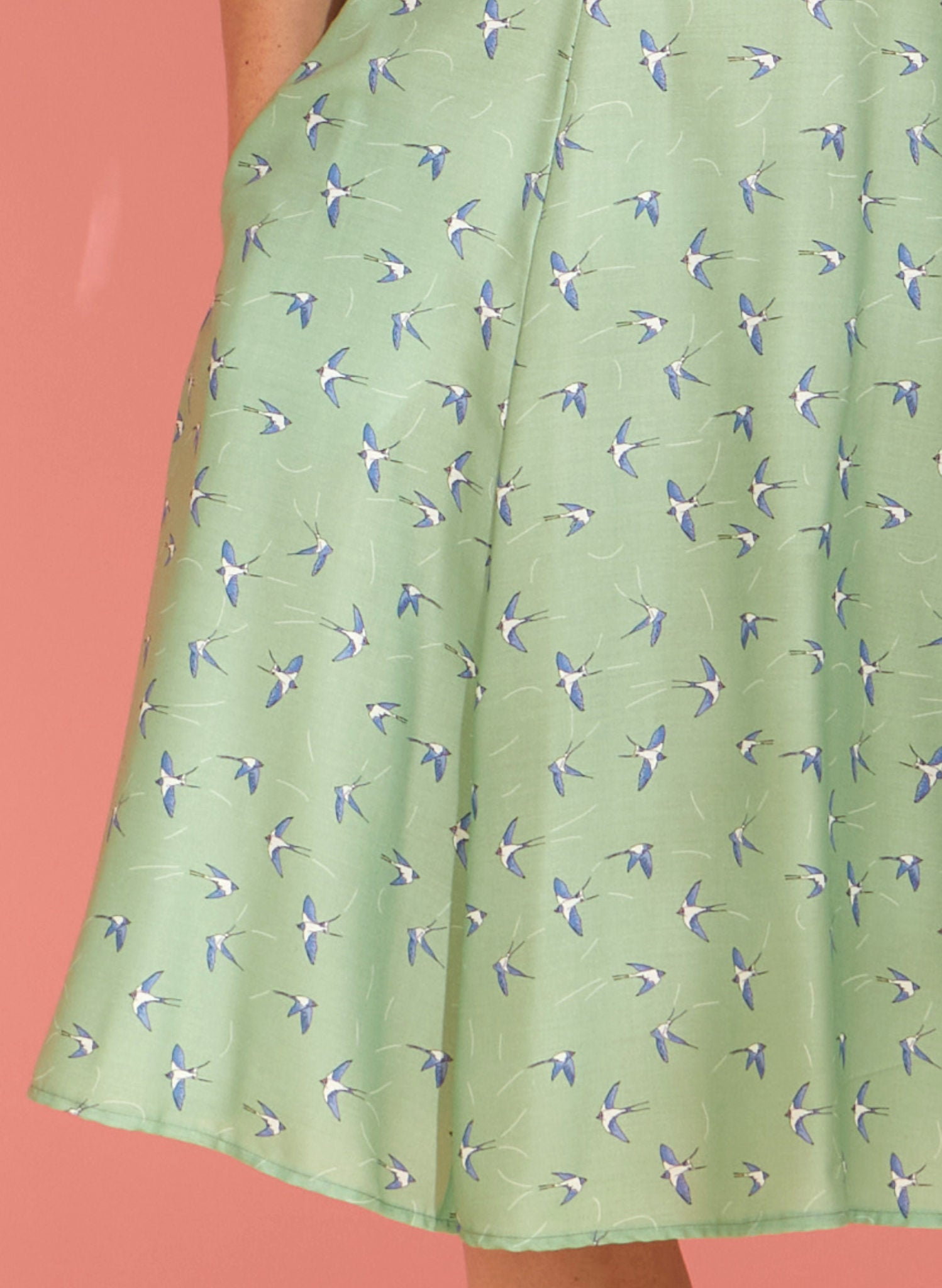 Rita - Green Swallows Dress