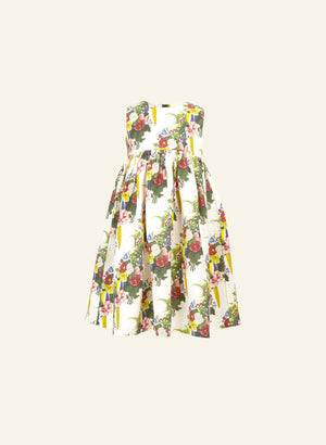 Sustainable Floral Print Summer Dress for Girls | 100% Linen