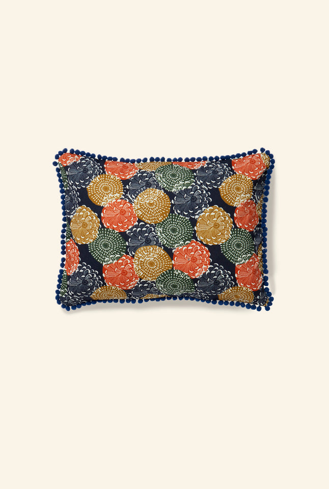 Small Cushion Cover - Navy Pinecones