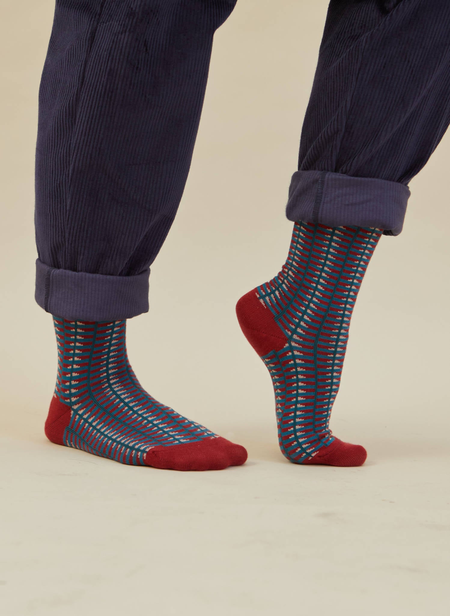 Knee High Socks - Burgundy Barbican
