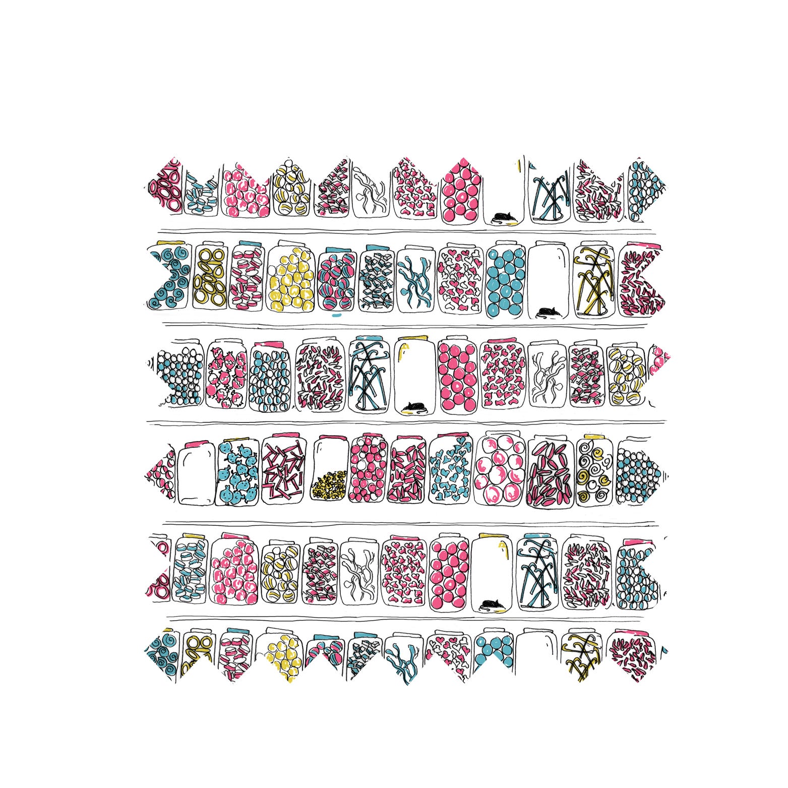 Remnant - 100cm x 105cm - Sweet Shop Fabric - Cotton