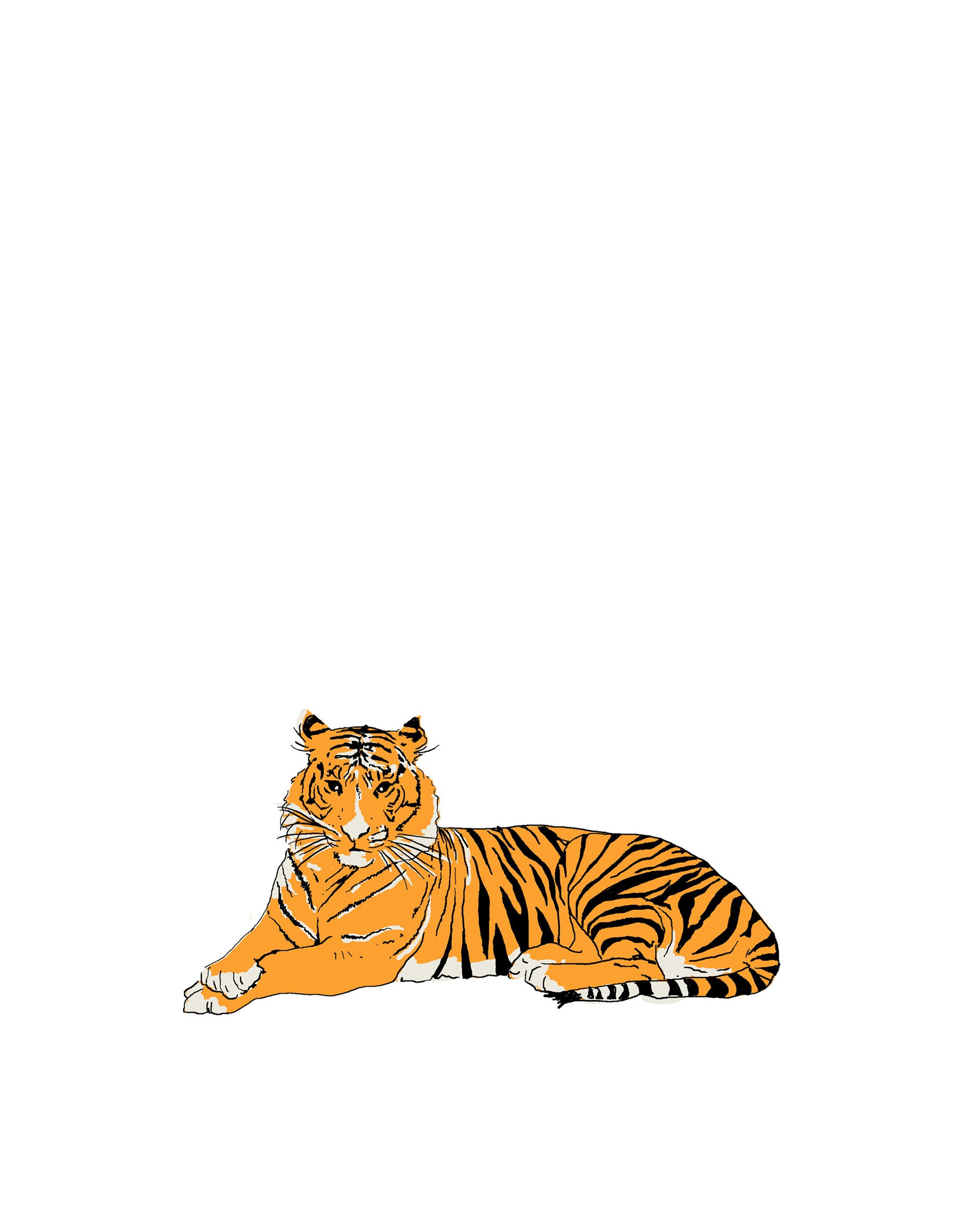 Lying Down Tiger Wall Sticker - Palava