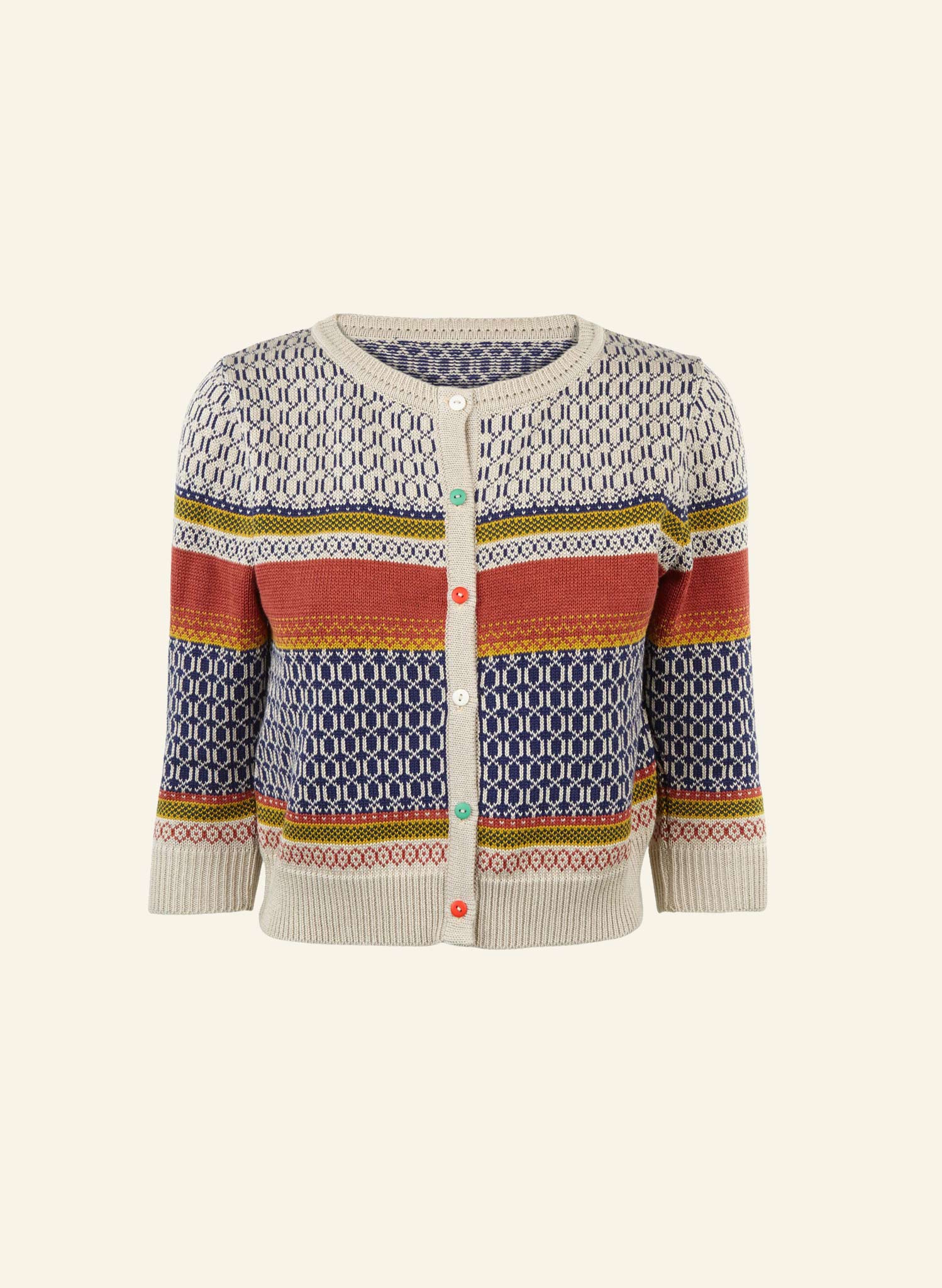 Archive Sale - Size 3XL - Vera - Geometric Knit Cardigan - Organic Cotton