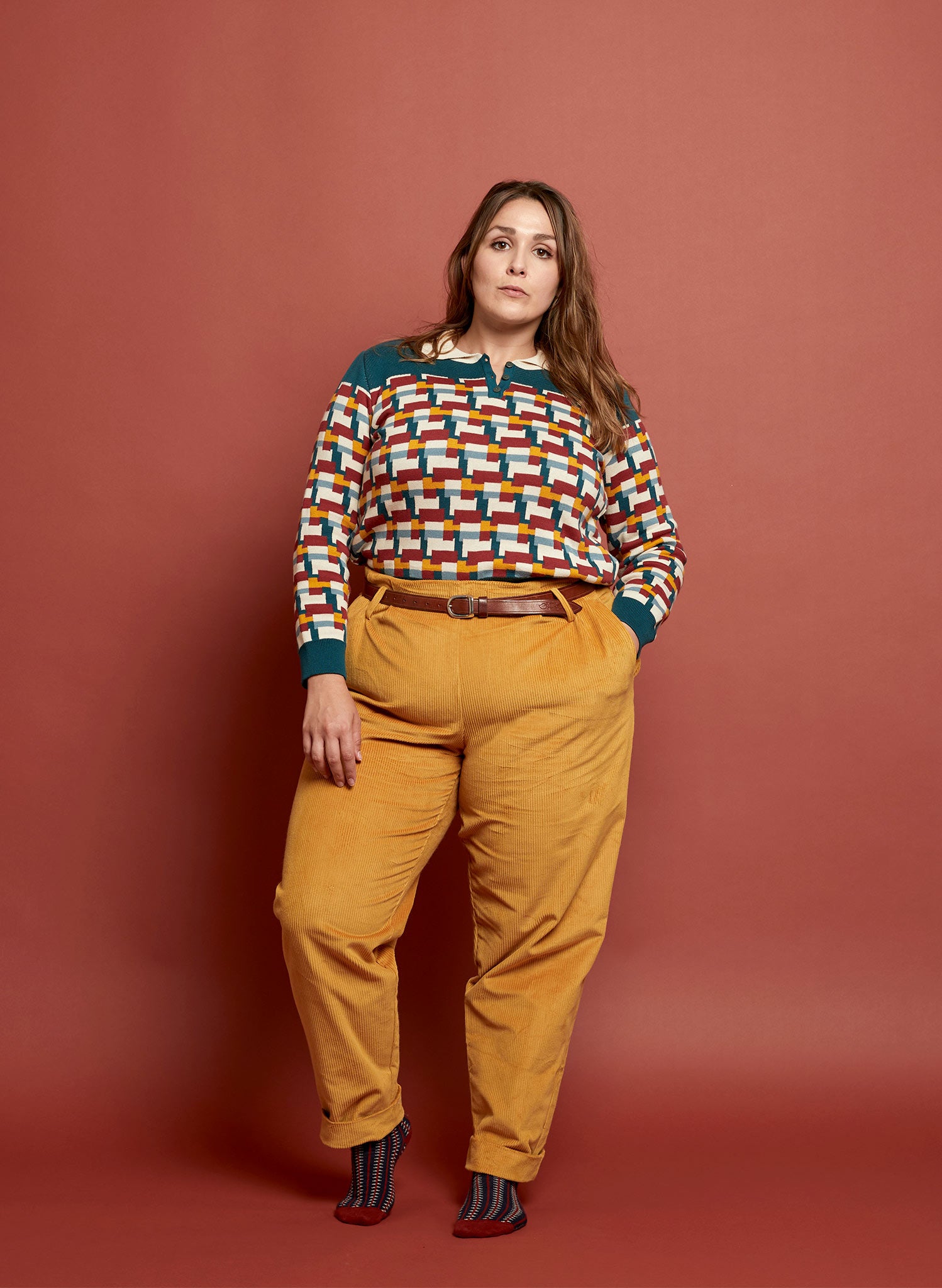 Wilma - Mustard Corduroy Trousers