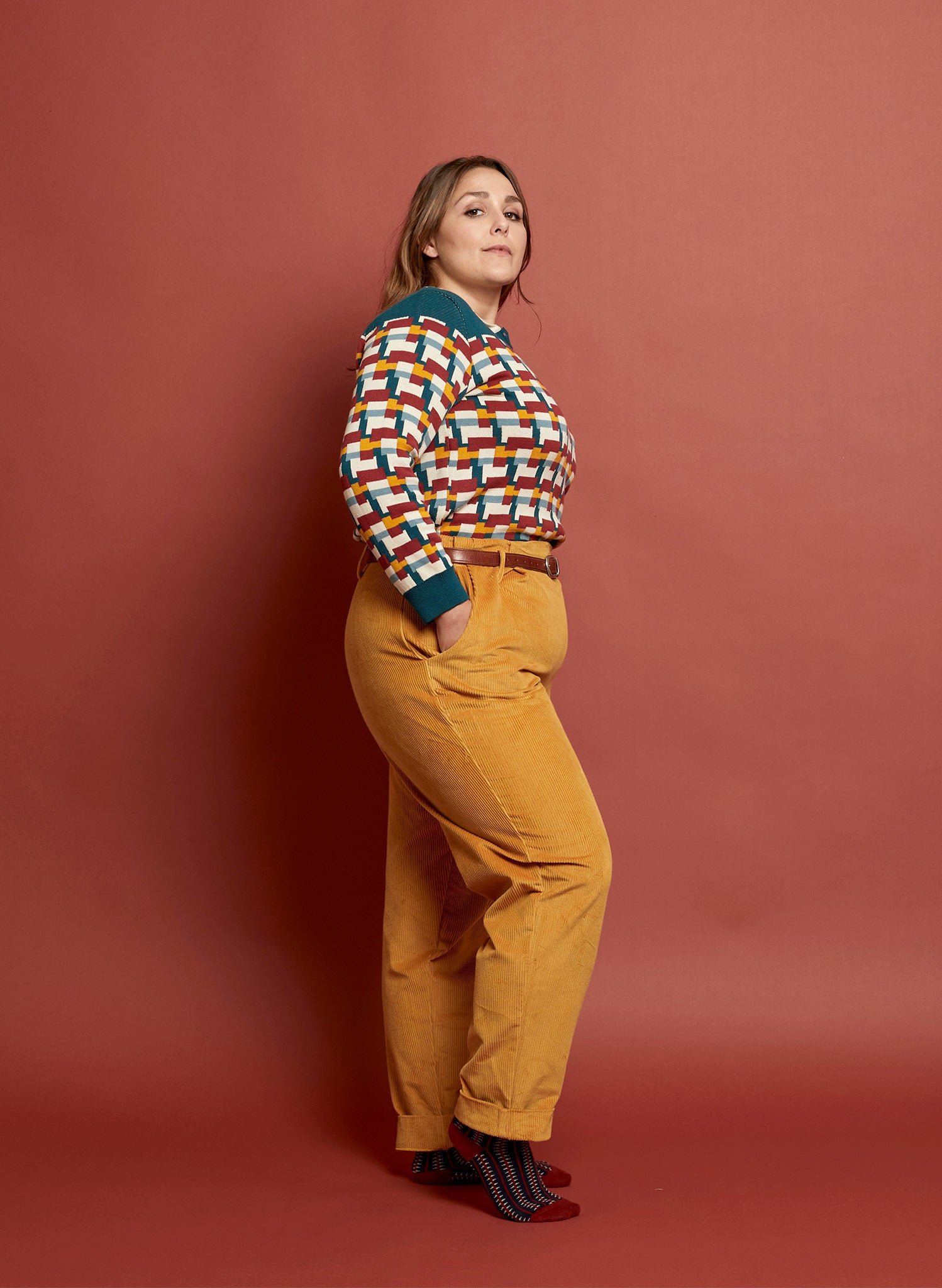 Wilma - Mustard Corduroy Trousers