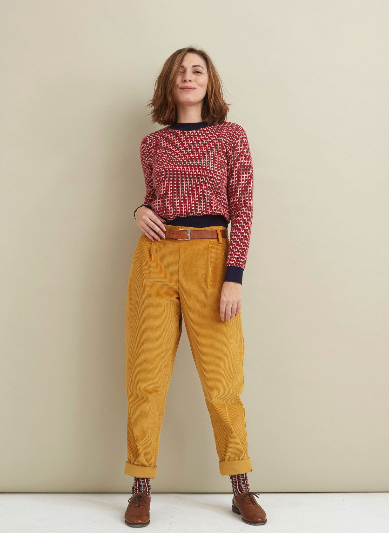 Wilma - Mustard Corduroy Trousers