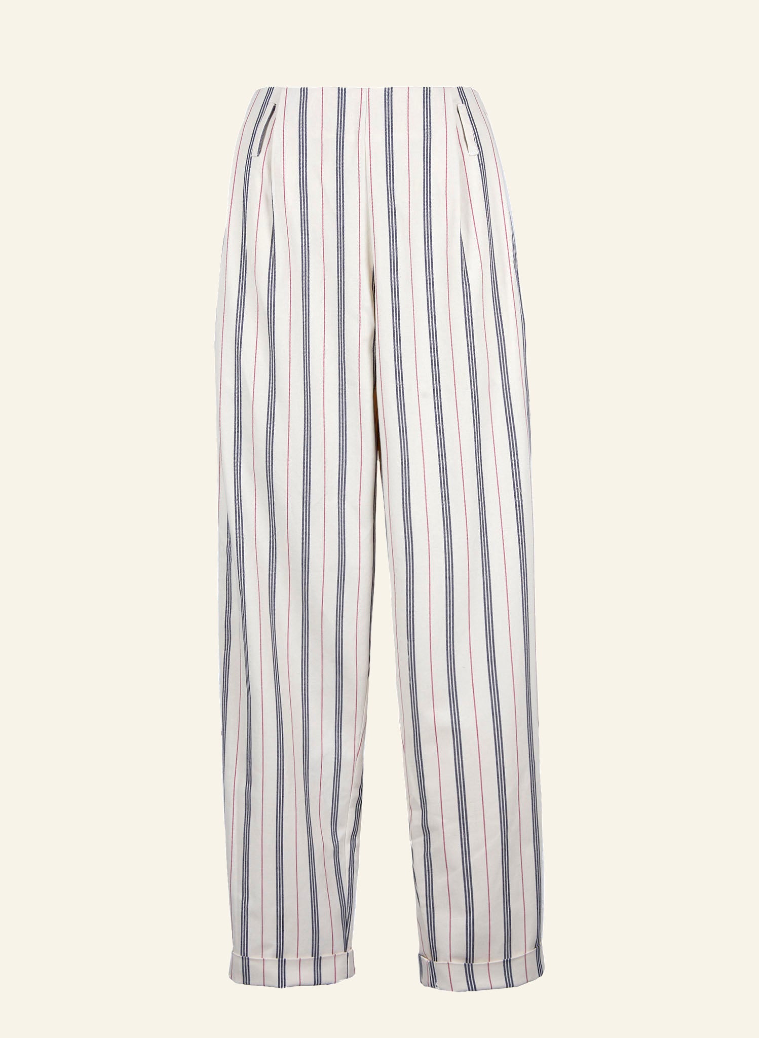 Wilma - Nautical Stripe Cotton Trousers