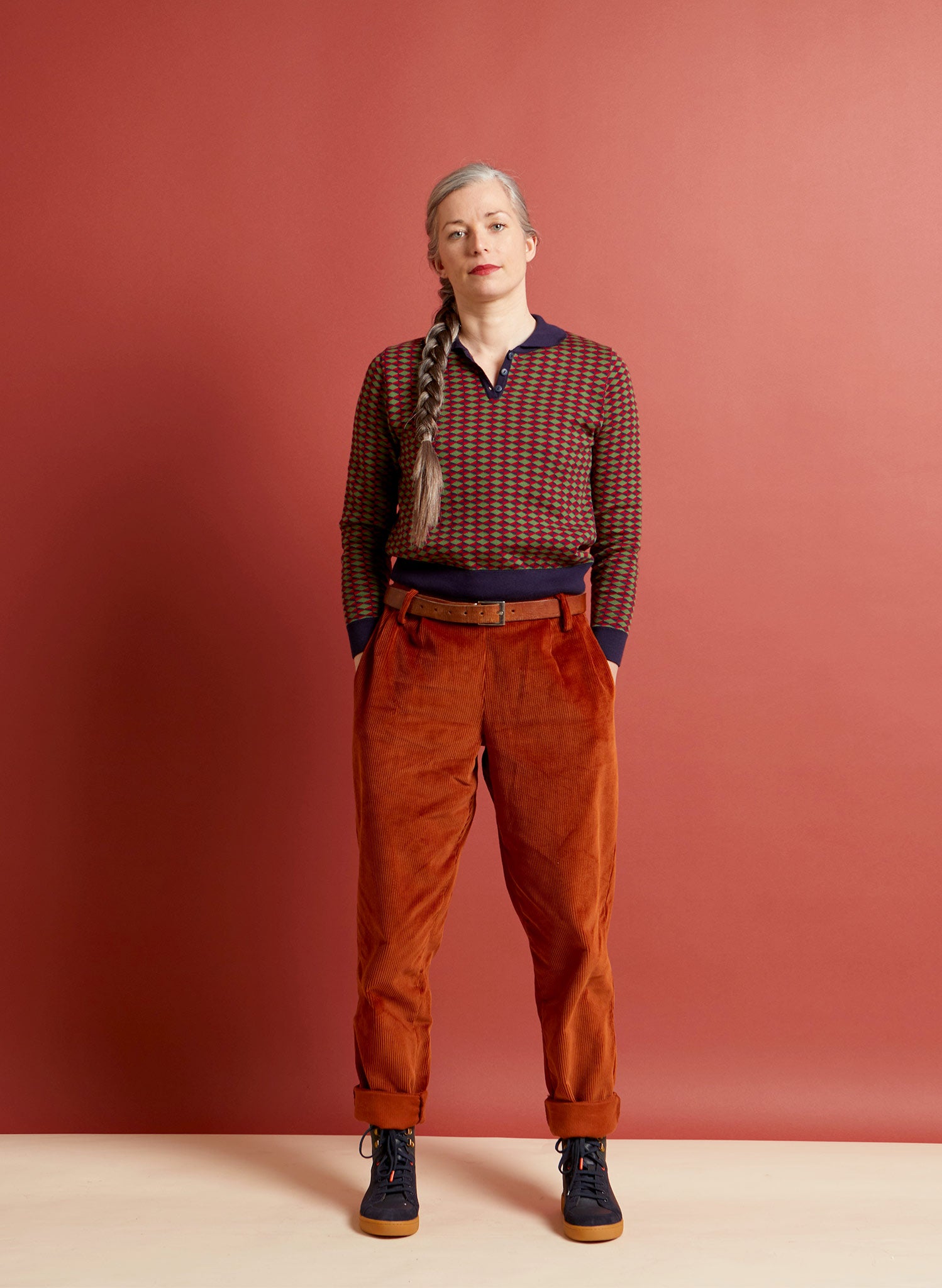 Wilma - Rust Corduroy Trousers