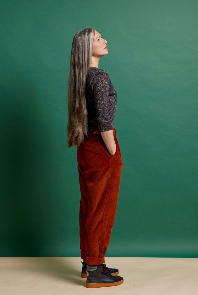 Wilma - Rust Corduroy Trousers
